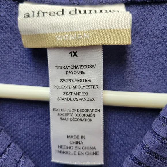 Alfred Dunner Blue Paisley Embroidered Cowl-Neck Sweater Size 1X Lightweight - Picture 3 of 6